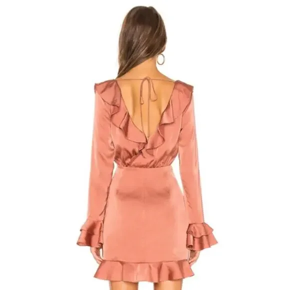 MAJORELLE Nelly Mini Dress in Terracotta Brown NWT Size Small